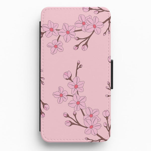 Cherry Blossom Pattern Flip / Wallet Phone Case