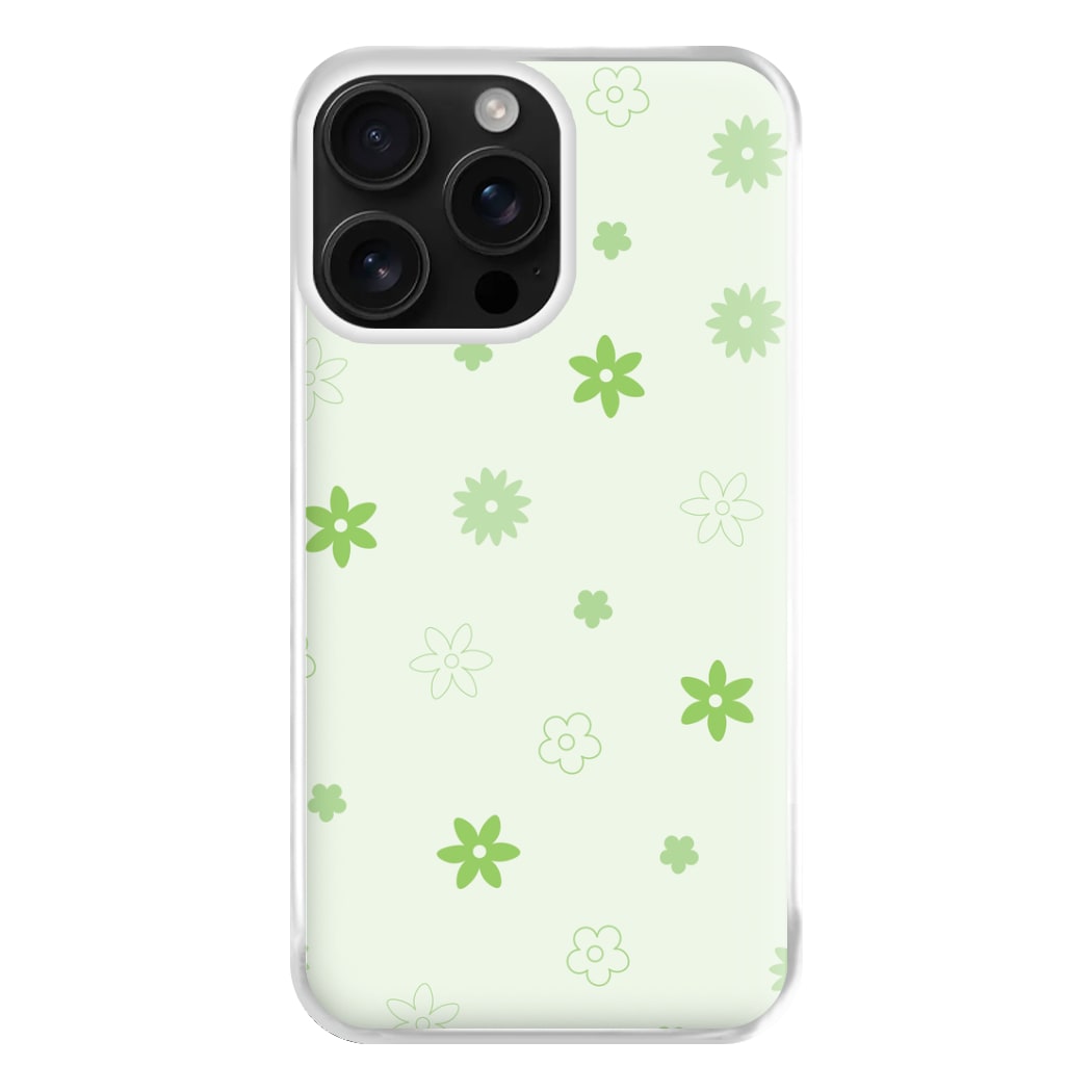 Flower Types Pattern Green Phone Case