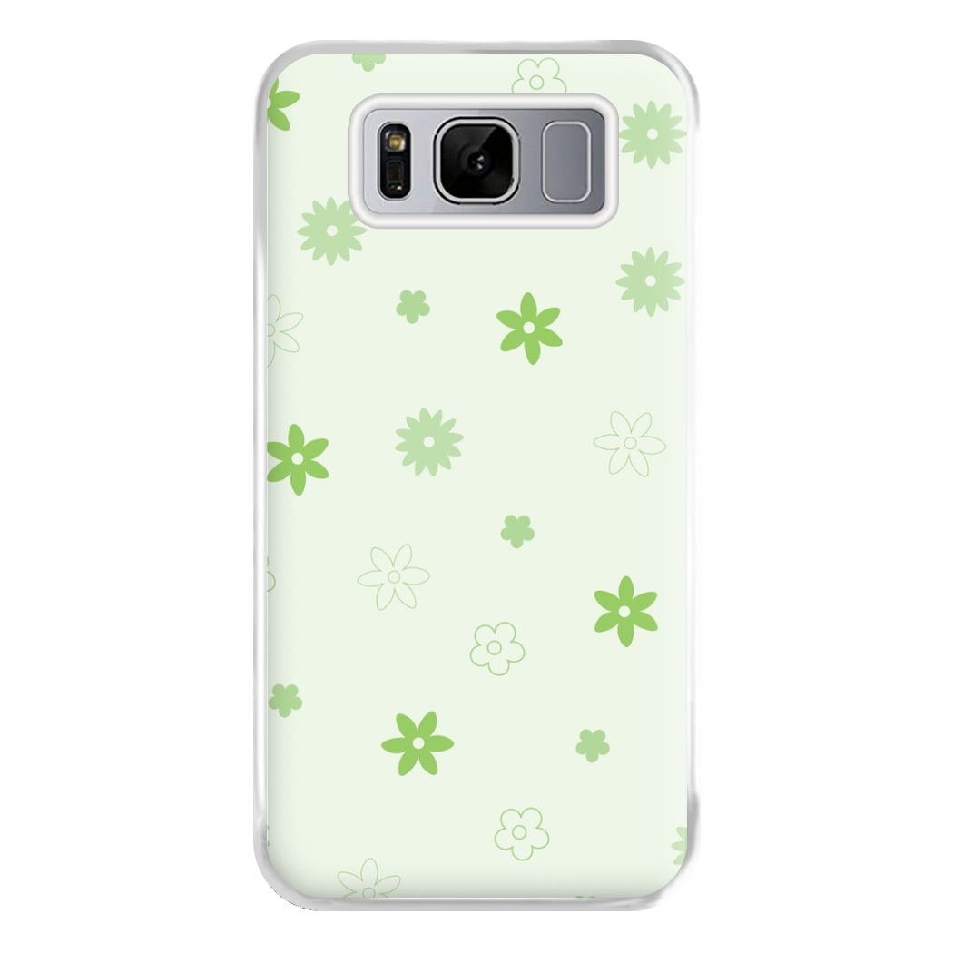 Flower Types Pattern Green Phone Case for Galaxy S8 Plus