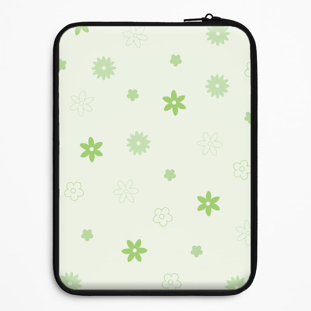 Flower Types Pattern Green Universal Laptop Sleeve