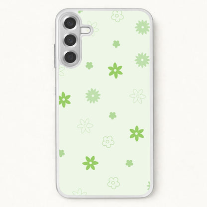 Flower Types Pattern Green Phone Case for Galaxy A17