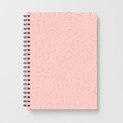 Abstract Flower Outlines Pattern Notebook