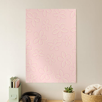 Abstract Flower Outlines Pattern Poster
