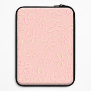 Abstract Flower Outlines Pattern Laptop Sleeve 1