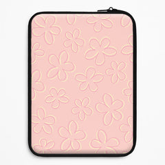 Abstract Flower Outlines Pattern Laptop Sleeve