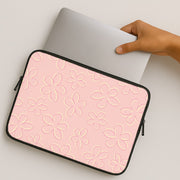 Abstract Flower Outlines Pattern Laptop Sleeve 2