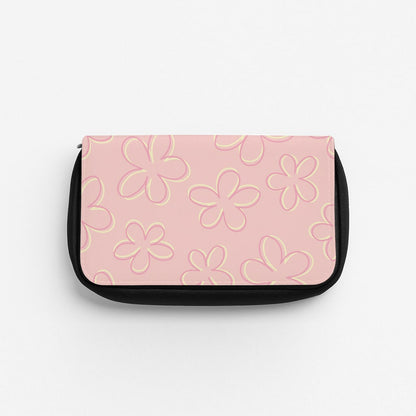 Abstract Flower Outlines Pattern Pencil Case