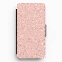 Abstract Flower Outlines Pattern Flip / Wallet Phone Case
