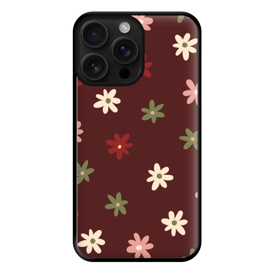 Dark Whimsical Flower Pattern Phone Case