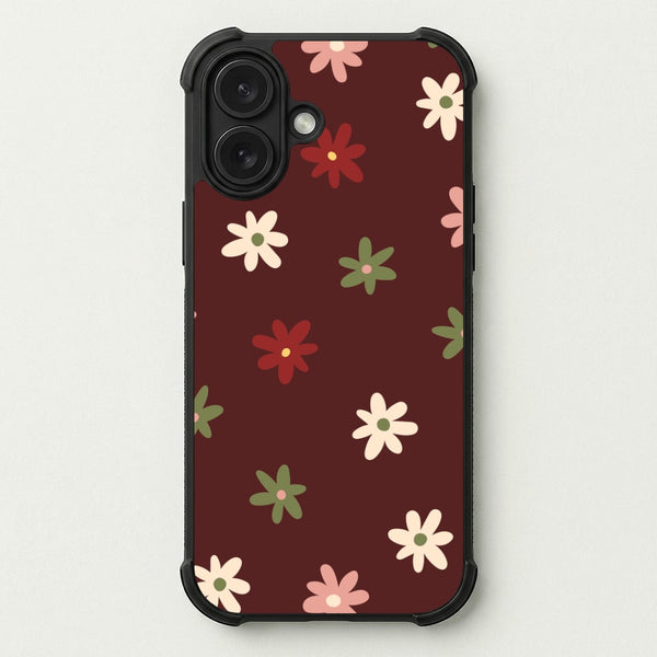 Dark Whimsical Flower Pattern Phone Case — Bumper case
