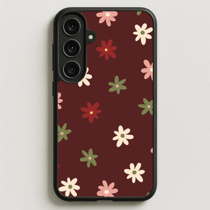 Dark Whimsical Flower Pattern Phone Case for Galaxy S25FE