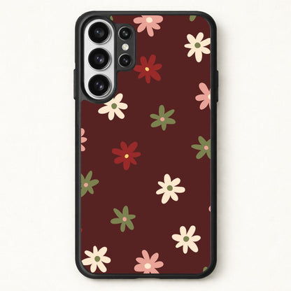 Dark Whimsical Flower Pattern Phone Case for Galaxy S26 Ultra