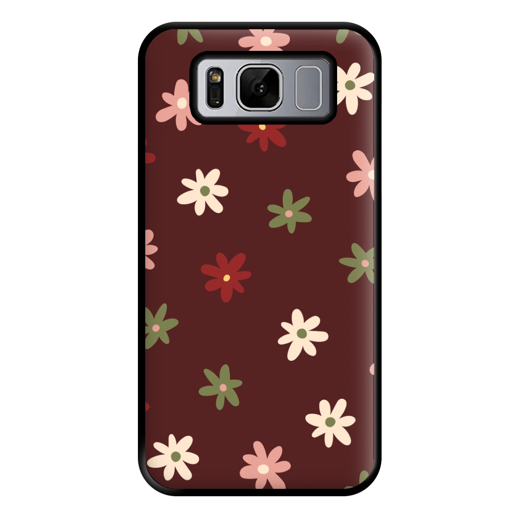 Dark Whimsical Flower Pattern Phone Case for Galaxy S8 Plus