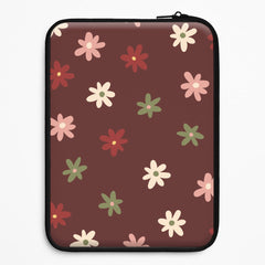Dark Whimsical Flower Pattern Laptop Sleeve