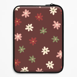 Dark Whimsical Flower Pattern Universal Laptop Sleeve
