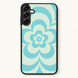 Teal Abstract Flower Pattern Phone Case for Galaxy A37