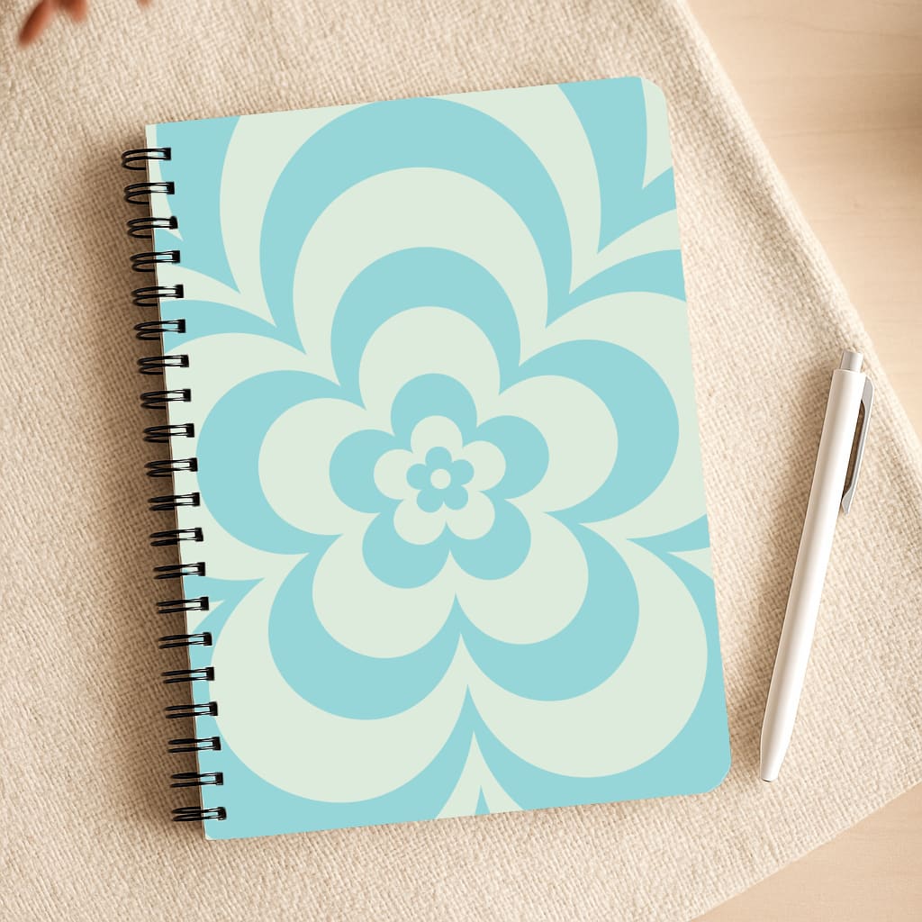Teal Abstract Flower Pattern  Notepad