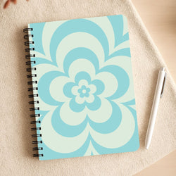 Teal Abstract Flower Pattern  Notepad