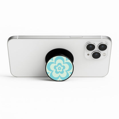 Teal Abstract Flower Pattern  Phone Stand