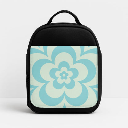 Teal Abstract Flower Pattern  Insulated Lunchbox