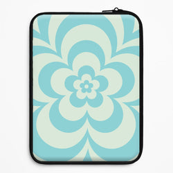 Teal Abstract Flower Pattern  Universal Laptop Sleeve