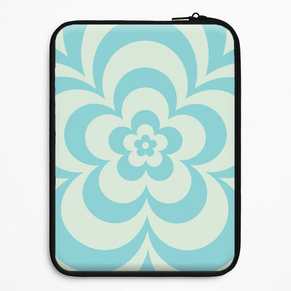 Teal Abstract Flower Pattern  Universal Laptop Sleeve