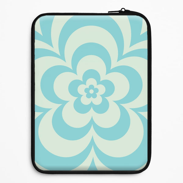 Teal Abstract Flower Pattern  Universal Laptop Sleeve