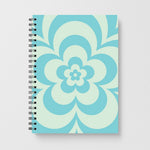 Teal Abstract Flower Pattern  Notebook