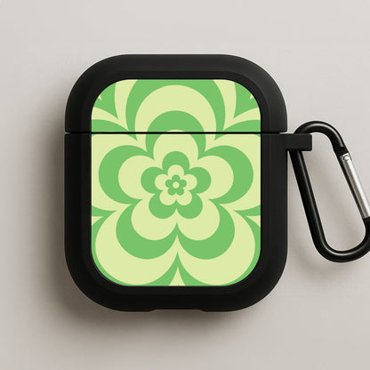 Green Abstract Flower Pattern  AirPods Case