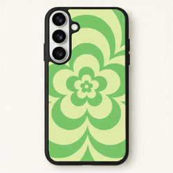 Green Abstract Flower Pattern Phone Case for Galaxy S26 Plus
