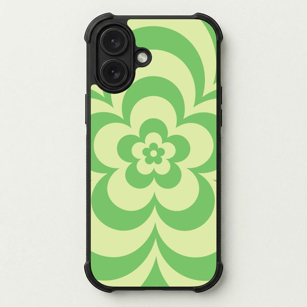 Green Abstract Flower Pattern Phone Case — Bumper case