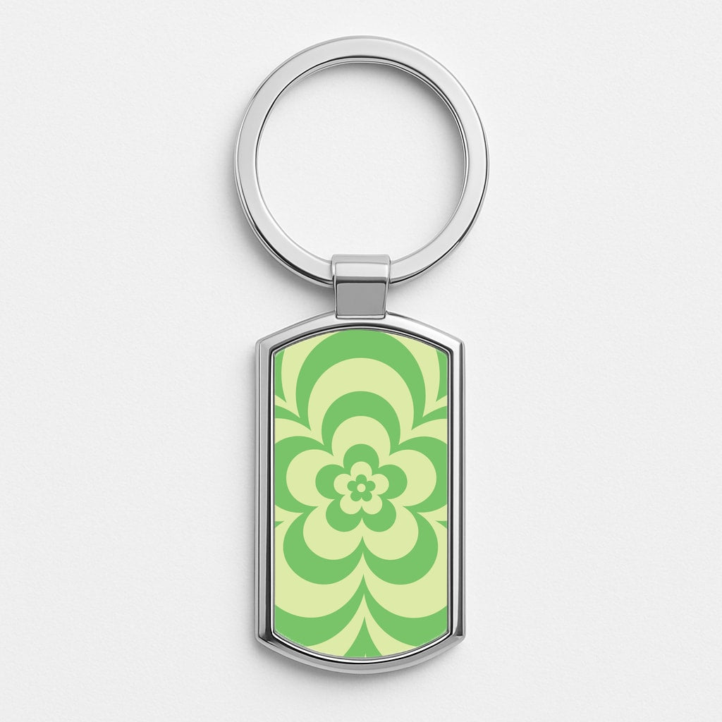 Green Abstract Flower Pattern  Luxury Keyring
