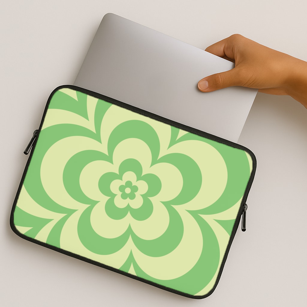 Green Abstract Flower Pattern  MacBook Case