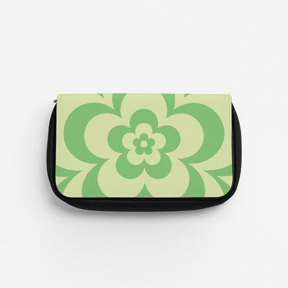 Green Abstract Flower Pattern  Pencil Case