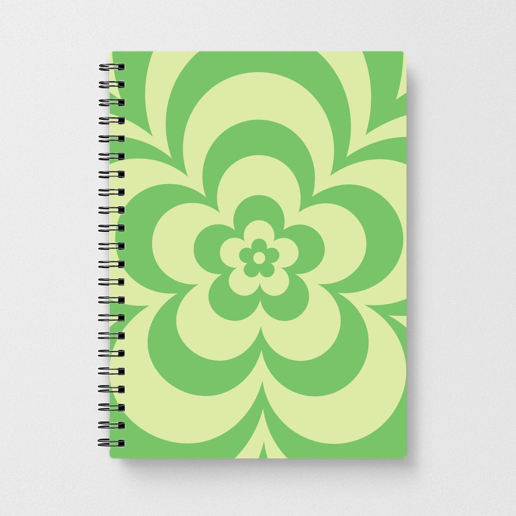 Green Abstract Flower Pattern  Notebook