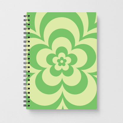 Green Abstract Flower Pattern  Notebook