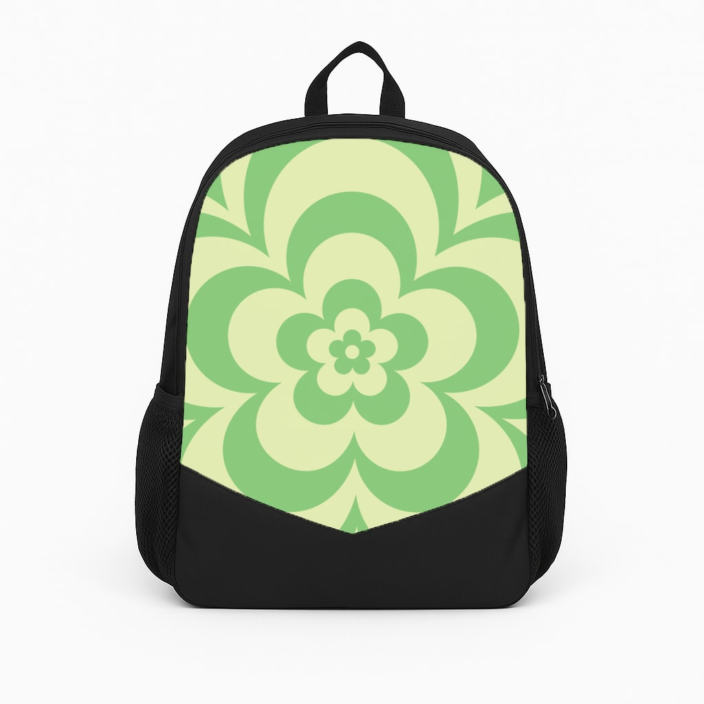 Green Abstract Flower Pattern  Backpack
