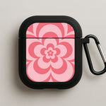 Pink Abstract Flower Pattern  AirPods Case