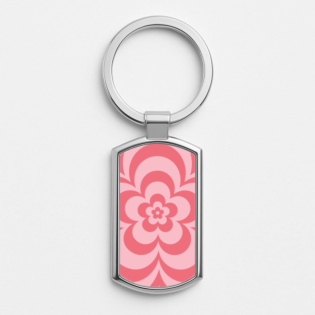 Pink Abstract Flower Pattern  Luxury Keyring