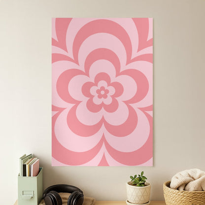 Pink Abstract Flower Pattern  Poster