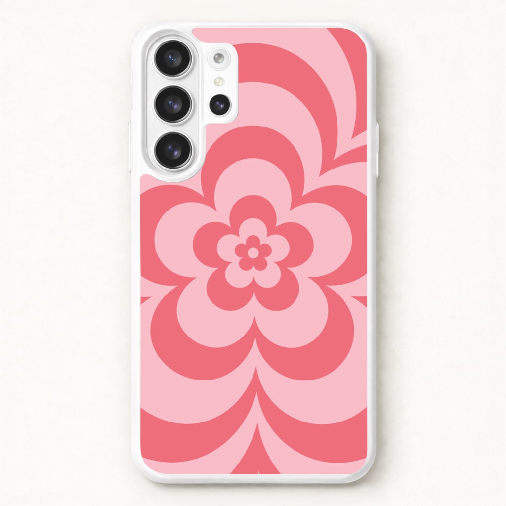 Pink Abstract Flower Pattern Phone Case for Galaxy S26 Ultra