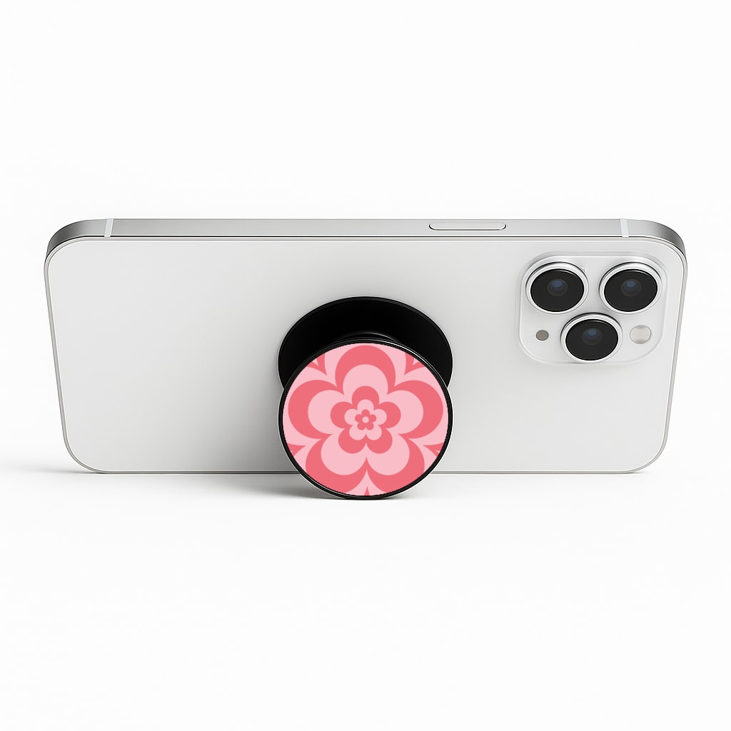 Pink Abstract Flower Pattern  Phone Stand