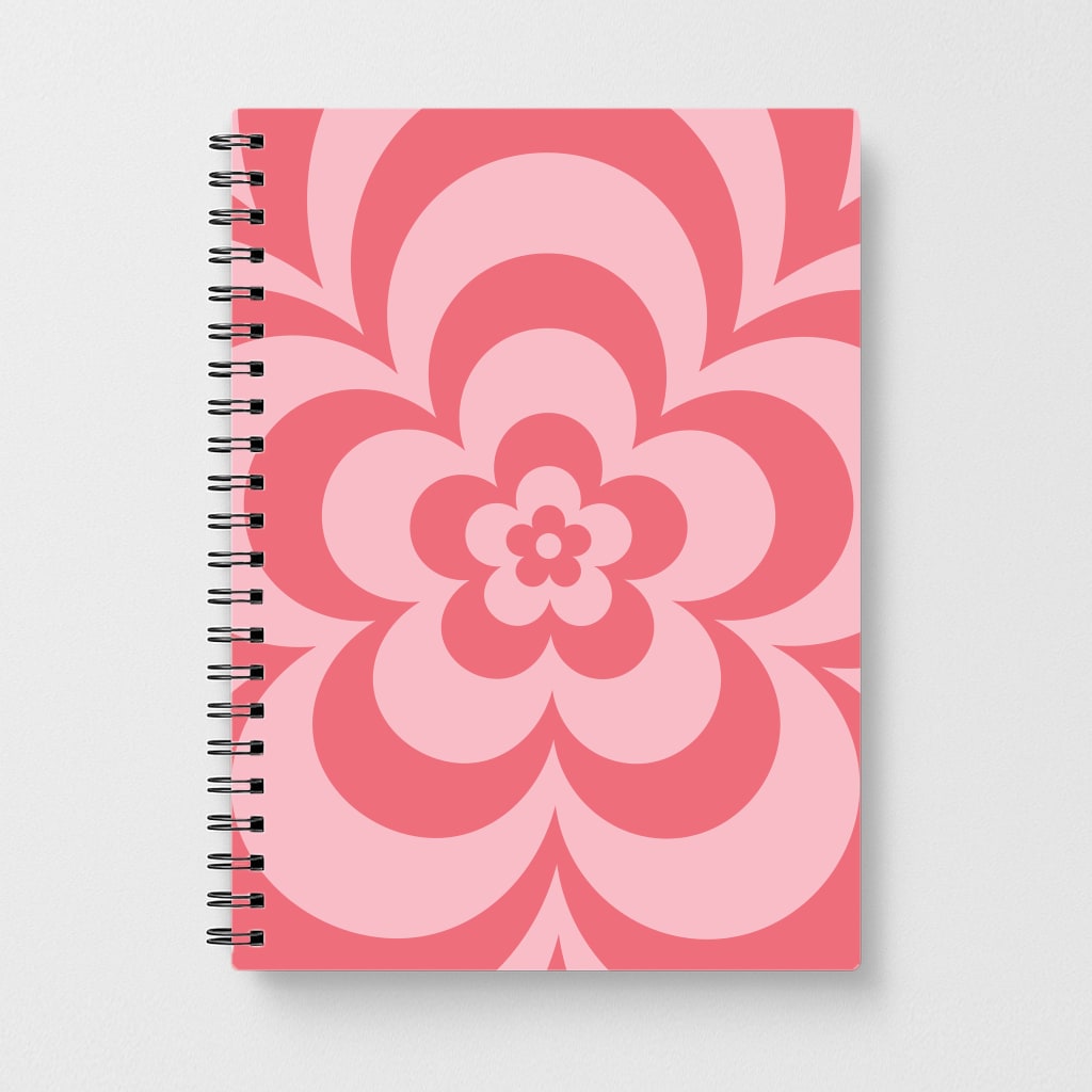 Pink Abstract Flower Pattern  Notebook