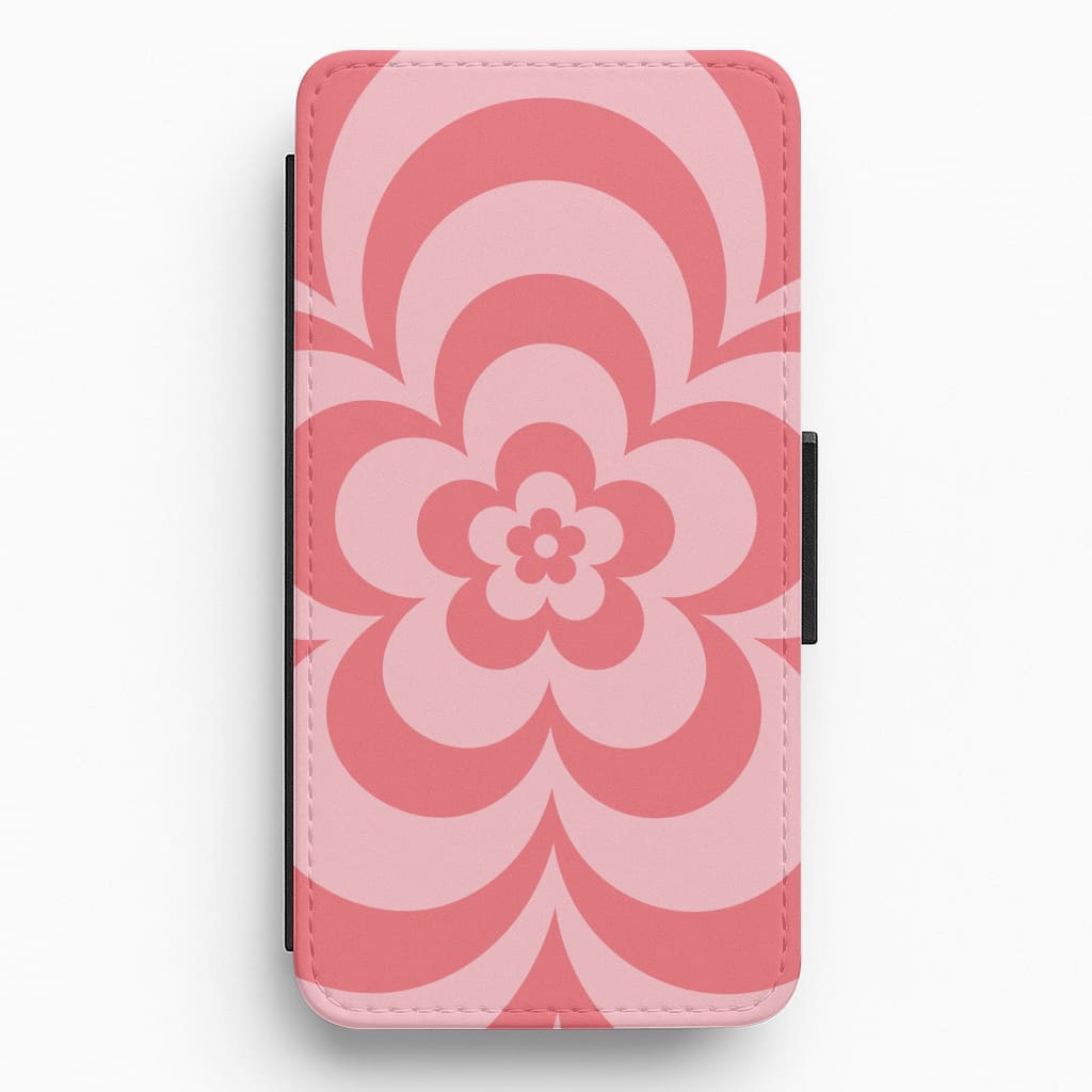 Pink Abstract Flower Pattern Flip / Wallet Phone Case