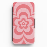 Pink Abstract Flower Pattern  Flip / Wallet Phone Case