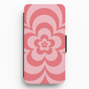 Pink Abstract Flower Pattern Flip / Wallet Phone Case 1