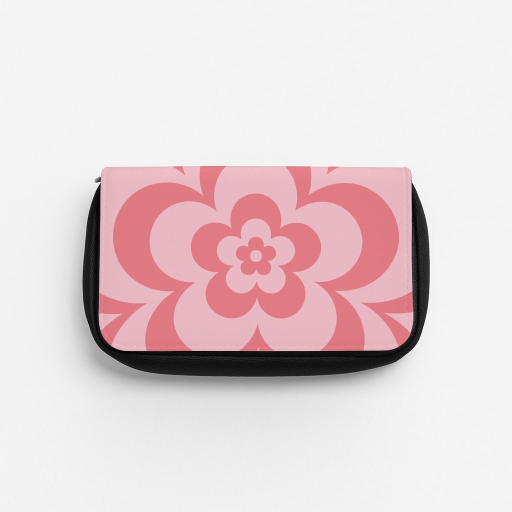Pink Abstract Flower Pattern  Pencil Case