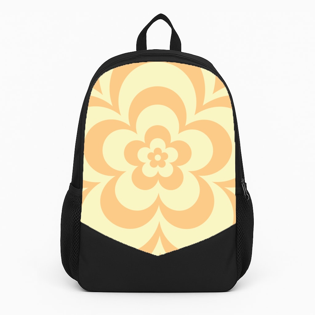Yellow Abstract Flower Pattern  Backpack