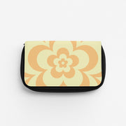 Yellow Abstract Flower Pattern  Pencil Case 1