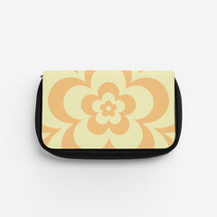 Yellow Abstract Flower Pattern  Pencil Case